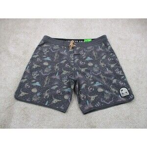 Howler Brothers Board Shorts Mens 40 Black Graphic Print Swim Trunks 9" Inseam